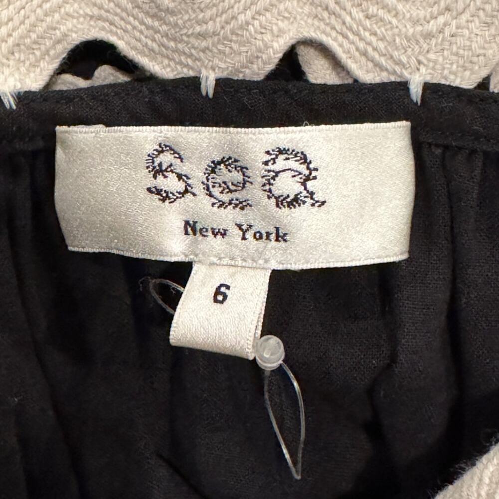 Sea New York  Black Ryleigh Ric Rac Sleeveless Dress Size 6 - Picture 11 of 13